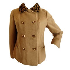 Vintage Town & Country Wool & Leopard Coat