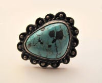 Vintage Navajo Turquoise 
Sterling Ring