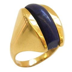 18k Gold and Lapis Lazuli Ring by Cartier