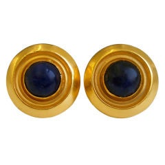 18k Gold and Sodalite Earrings by Lalaounis