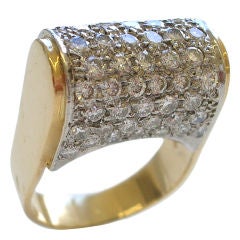 18k Gold and Diamond Ring, Signed, Circa 1970