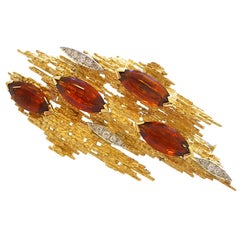 A Gold, Diamond and Citrine Brooch by ANDREW GRIMA, c1965