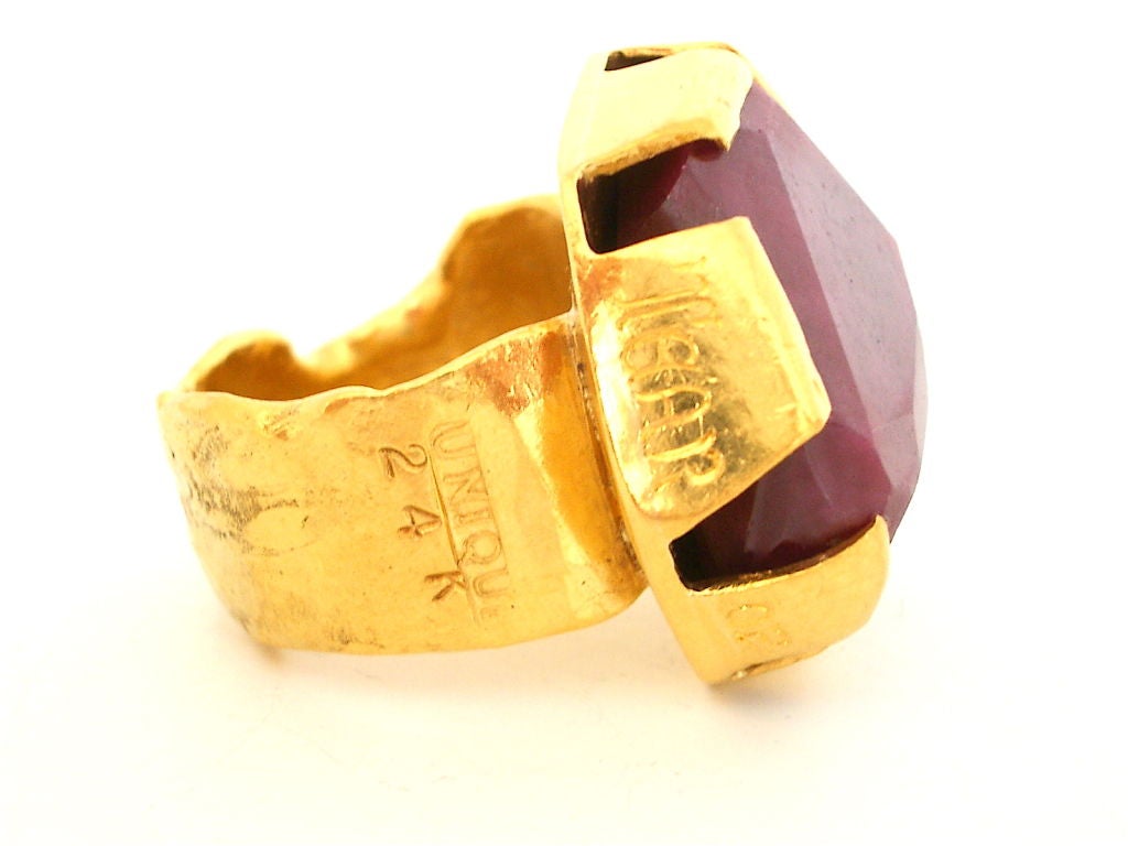 Henry Alvin Sharpe a High Carat Gold and Ruby Ring In Excellent Condition In Cincinnati, OH