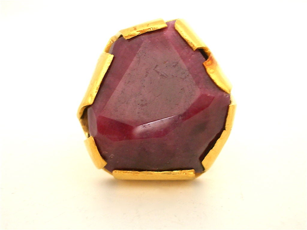 Henry Alvin Sharpe a High Carat Gold and Ruby Ring 4