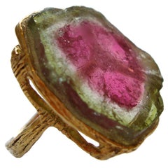 Watermelon Tourmaline Ring. c1970 Watermelon Tourmaline Ring. c1970