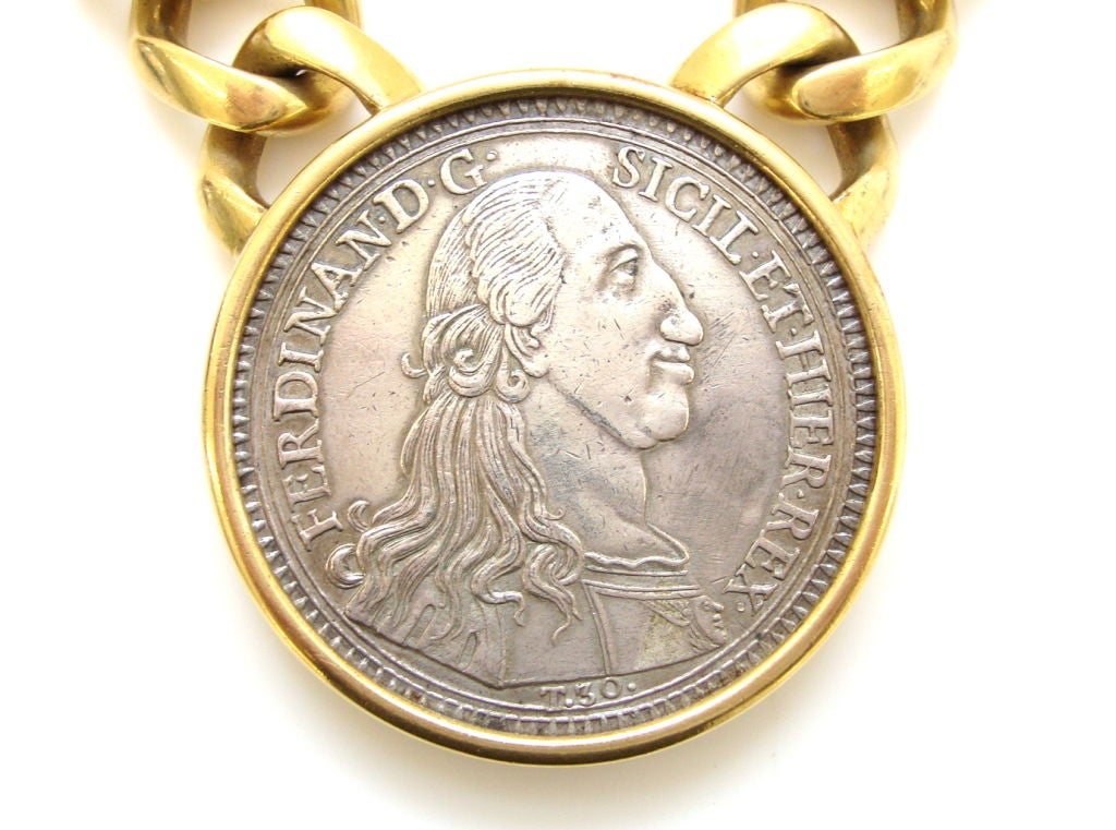 Women's or Men's BULGARI, 18k Gold and Coin Necklace, circa 1970