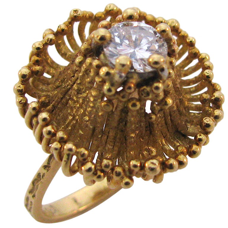 ANDREW GRIMA, 18k Gold and Diamond Ring, circa 1970