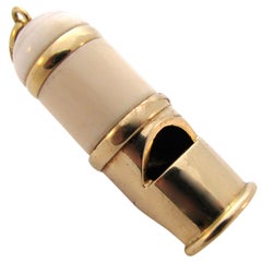 CARTIER, 18k Gold and Ivory Taxi Whistle, c1970