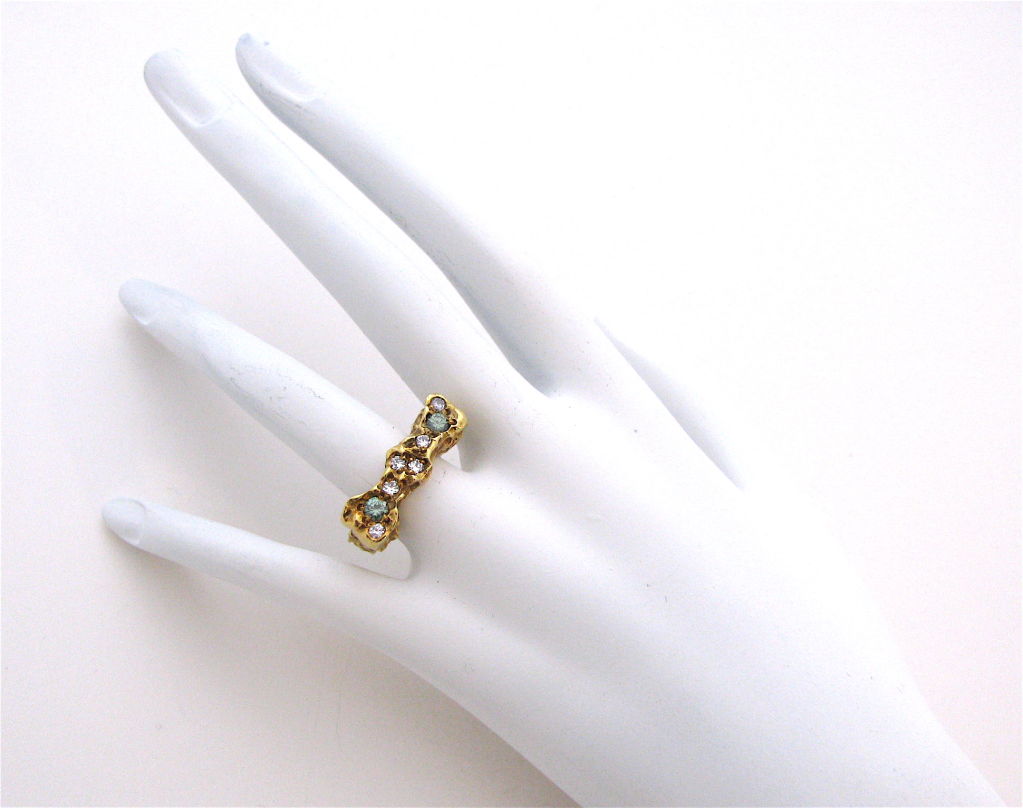 BARBARA ANTON, Colored Diamond Ring, c1970 Unique 3