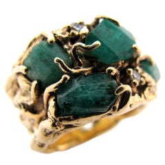 ARTHUR KING, Gold and Emerald Ring, c1960
