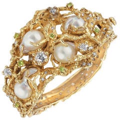 ARTHUR KING:: Bracelet de perles et de diamants:: c 1970