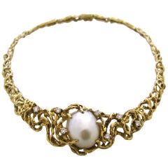 ARTHUR KING, Gold , Pearl and Diamond Necklace