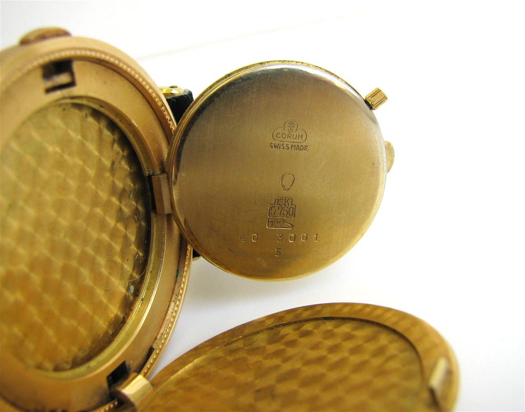Women's or Men's Corum Yellow Gold Coin Wristwatch circa 1990s