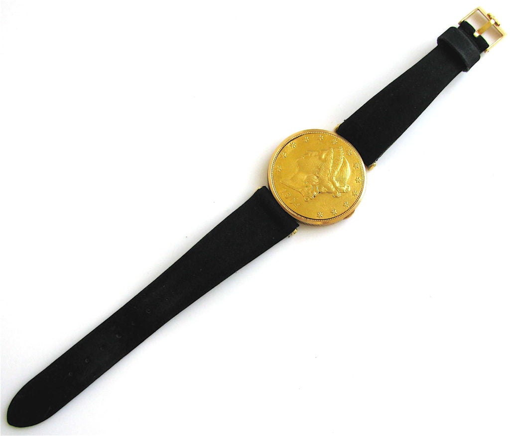 Corum Yellow Gold Coin Wristwatch circa 1990s 1