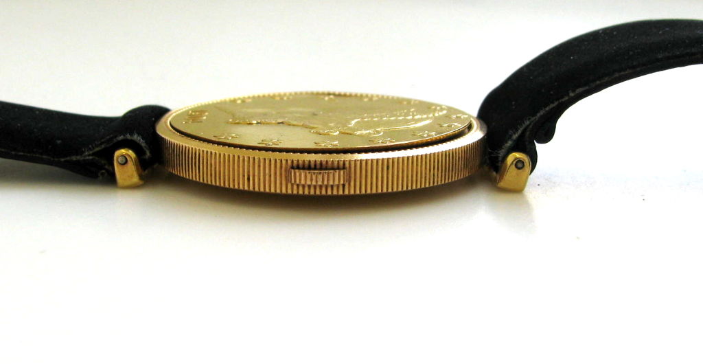 Corum Yellow Gold Coin Wristwatch circa 1990s 3