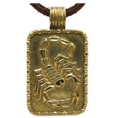 FRED of PARIS, A Gold  Scorpian Pendant, c 1970