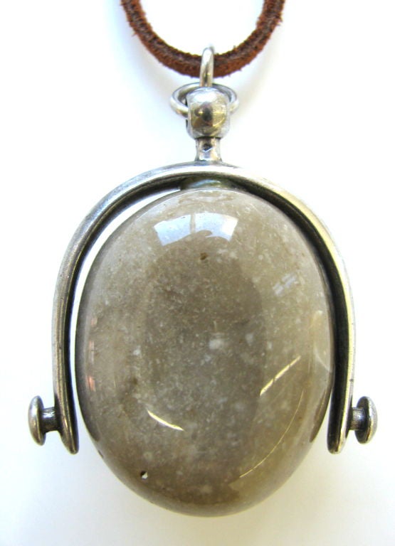 HERMES, A Silver and Stone Pendant, c1970