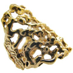 BARBARA ANTON Vintage Gold Ring Circa 1970