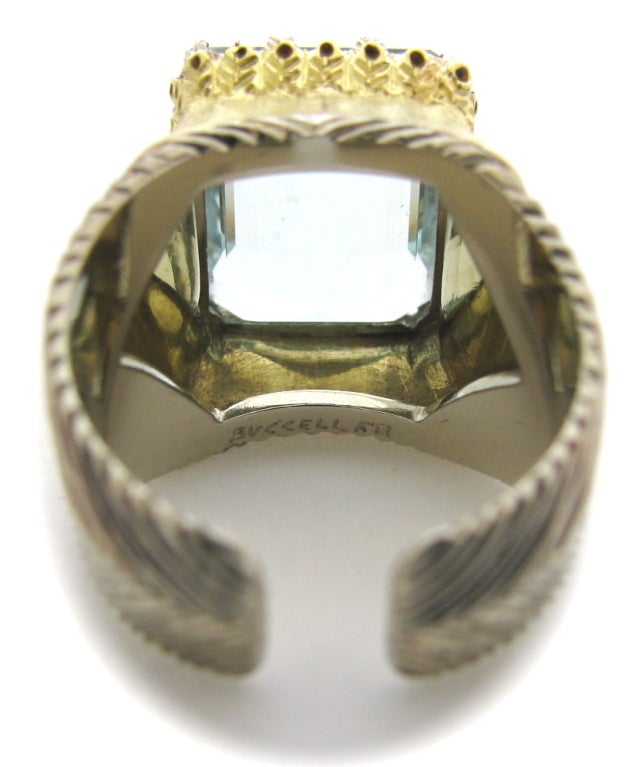 Buccellati Aquamarine Gold Ring 1