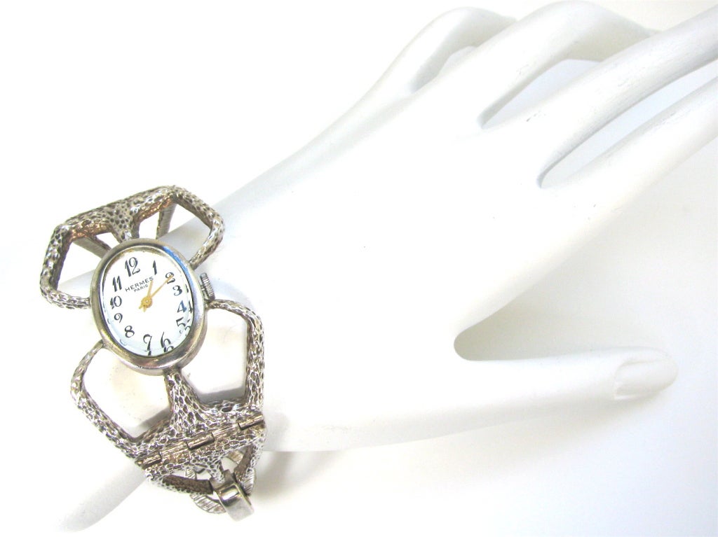 HERMES, A Sterling Silver Wristwatch, c1960 1