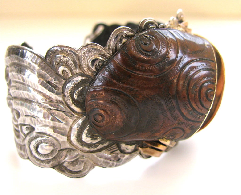MARGARET BARNABY, a Silver, Gold and Enamel Bracelet, c 1970 1