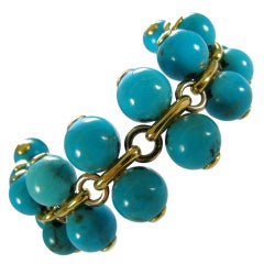Turquoise Gold Bracelet Italy circa 1970