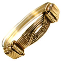 Vintage Gucci Gold Elephant Hair Bangle Bracelet