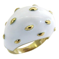 A Gold and Enamel Bombe Ring c1960