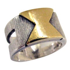 ALDO CIPULLO for CARTIER, A Silver and Gold Ring, c 1970