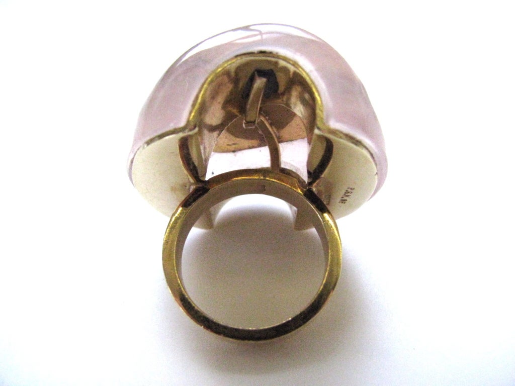 SEAMAN SCHEPPS A Rose Quartz and Aquamarine Ring 2