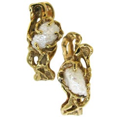 Arthur King Pearl Gold Cufflinks c1970 11