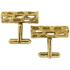 1960s Modernist Gold Cufflinks