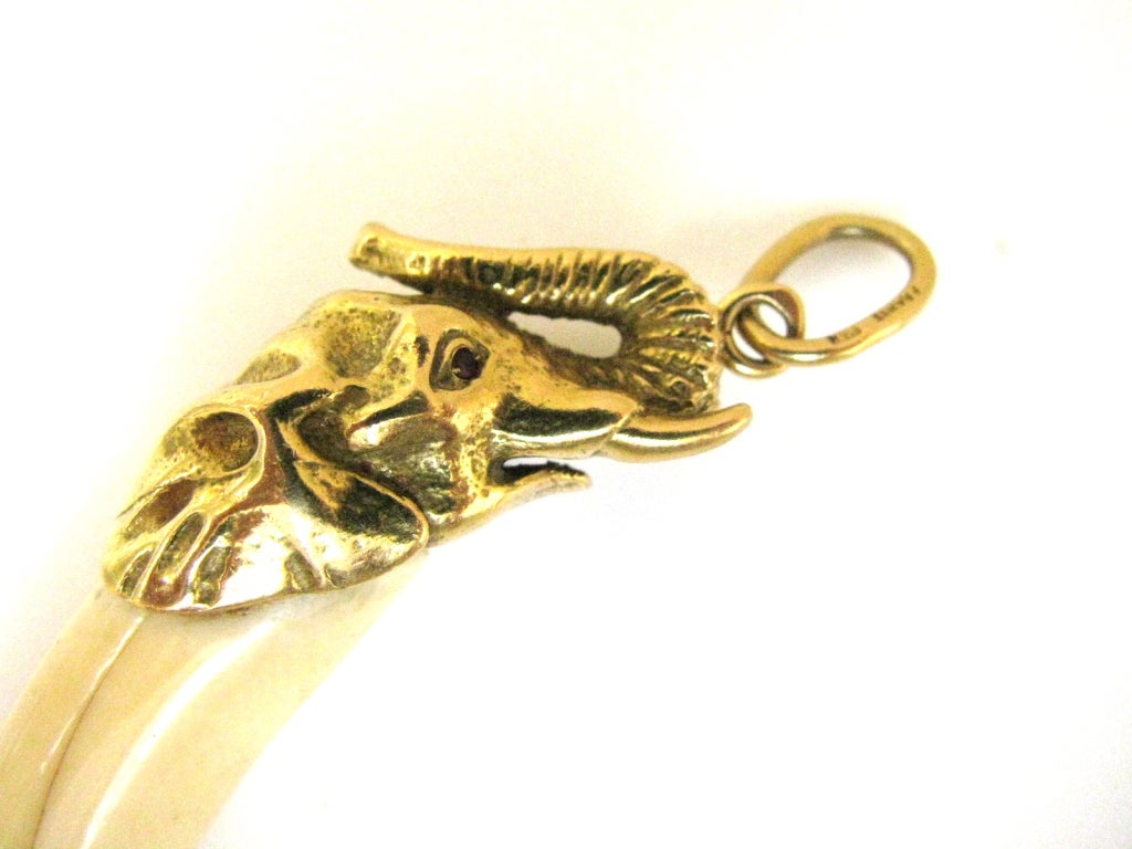 A French Ivory and Gold Tusk Pendant at 1stDibs | elephant tusk locket ...