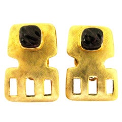 Heraldo Burle Marx, A pair of Gold and Amethyst Ear Clips