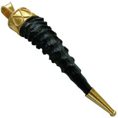 Vintage A Gold Horn Pendant