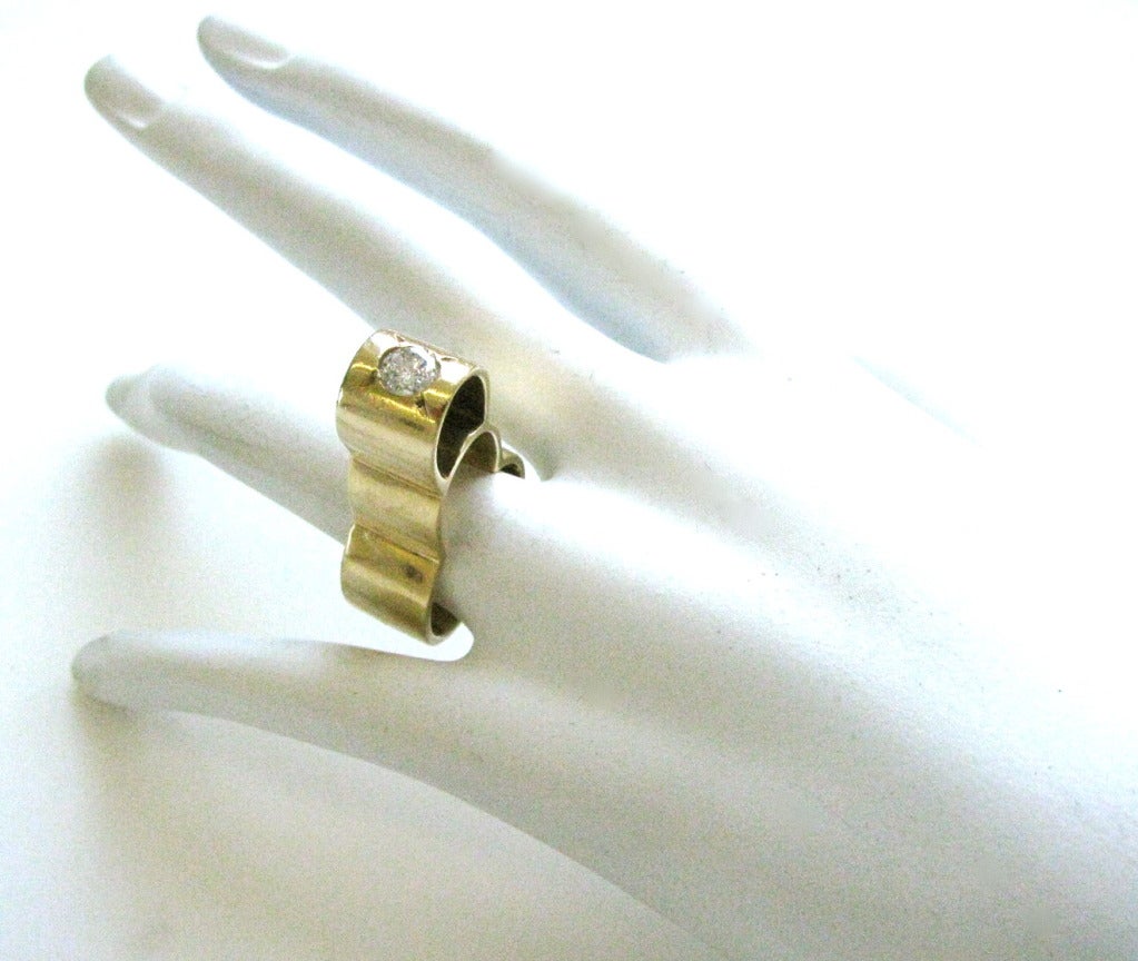 Pierre Cardin, A Gold and Diamond Ring, c 1960 In Excellent Condition In Cincinnati, OH
