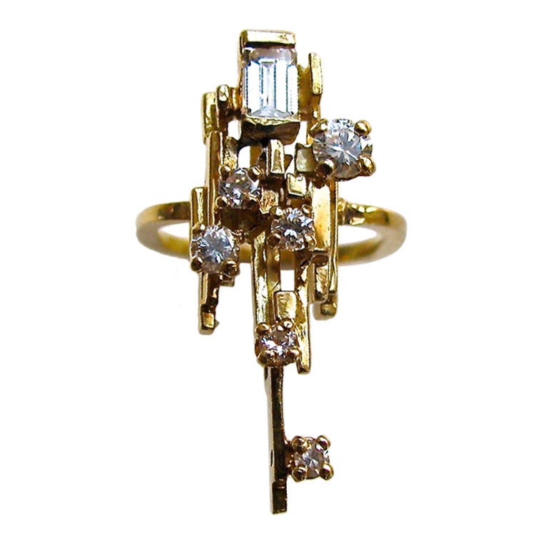 Jean Vendome, A Gold and Diamond Ring, c 1970