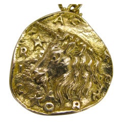 Gold Capricorn Pendant c1970