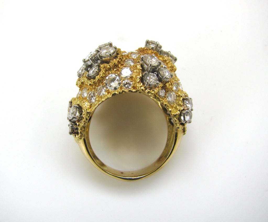 Women's A French Diamond Gold Cocktail RIng