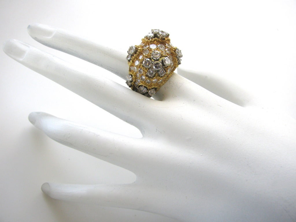 A French Diamond Gold Cocktail RIng 2