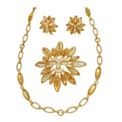 VAN CLEEF & ARPELS  Diamond  Citrine Necklace Earrings Brooch