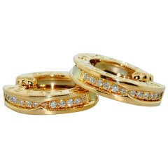 BVLGARI B.Zero Gold Diamond Pave Earrings