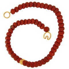 TIFFANY & CO. Angela Cummings Gold Jasper Lentil Necklace