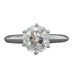 TIFFANY & CO. Platinum 1.50 TCW G-VS2 Diamond Solitaire Ring