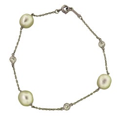 TIFFANY & CO Elsa Peretti Platinum Diamonds By The Yard Bracelet