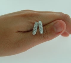 TIFFANY & CO. Etoile Platinum & Diamond Pave Hoop Earrings