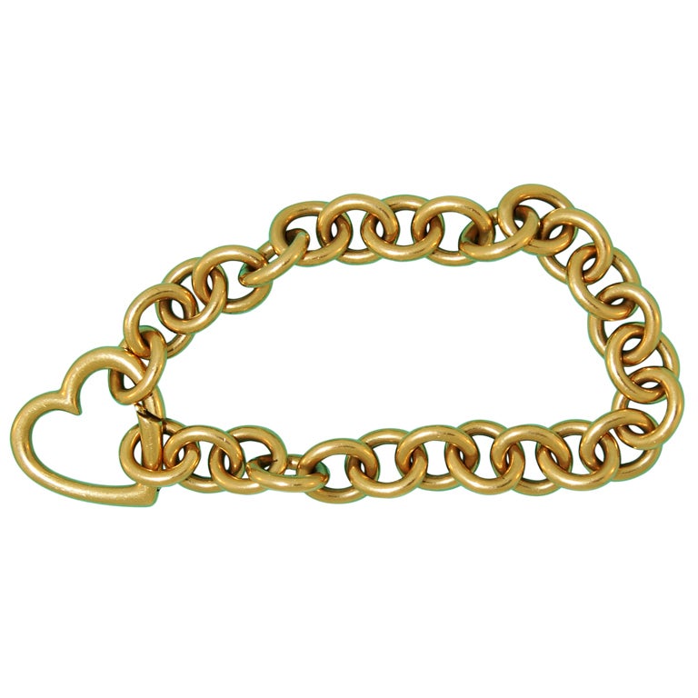TIFFANY and CO. Yellow Gold Anchor Link Bracelet at 1stDibs