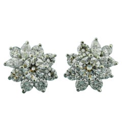 TIFFANY & CO. 1.46 TCW Victoria Diamond Platinum Earrings