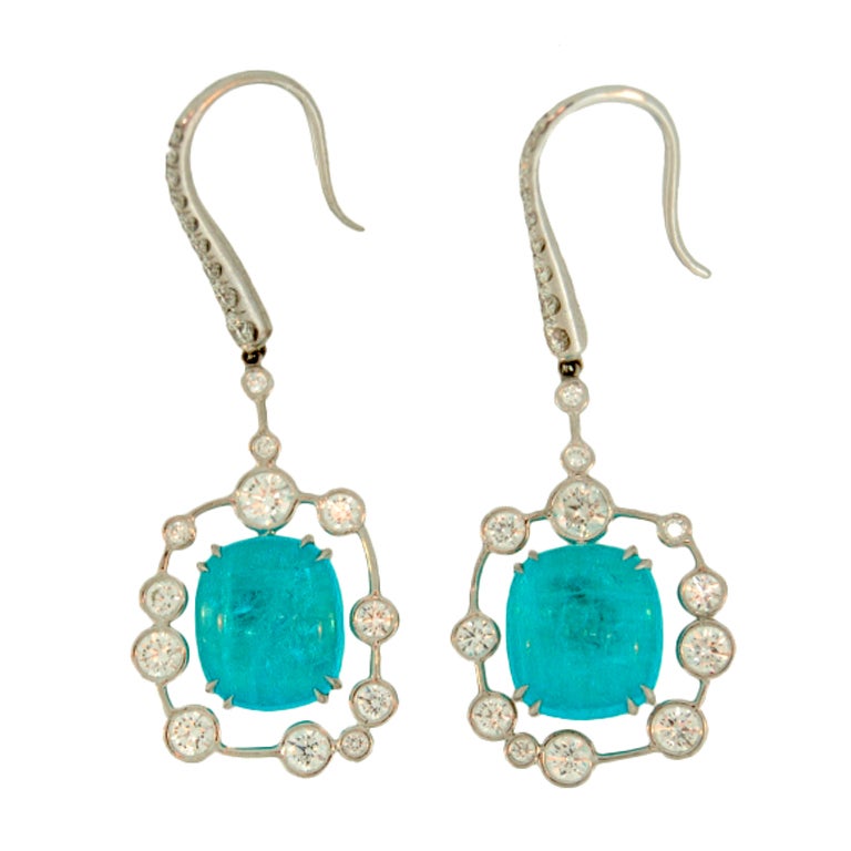 MARTIN KATZ Diamond & Paraiba Dangle Earrings