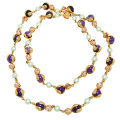 MARINA B Gold Cardan Perles Long Necklace